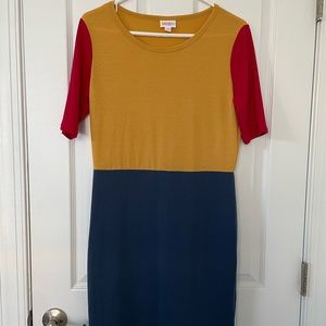 EUC Julia dress - lularoe size M - bodycon - color block